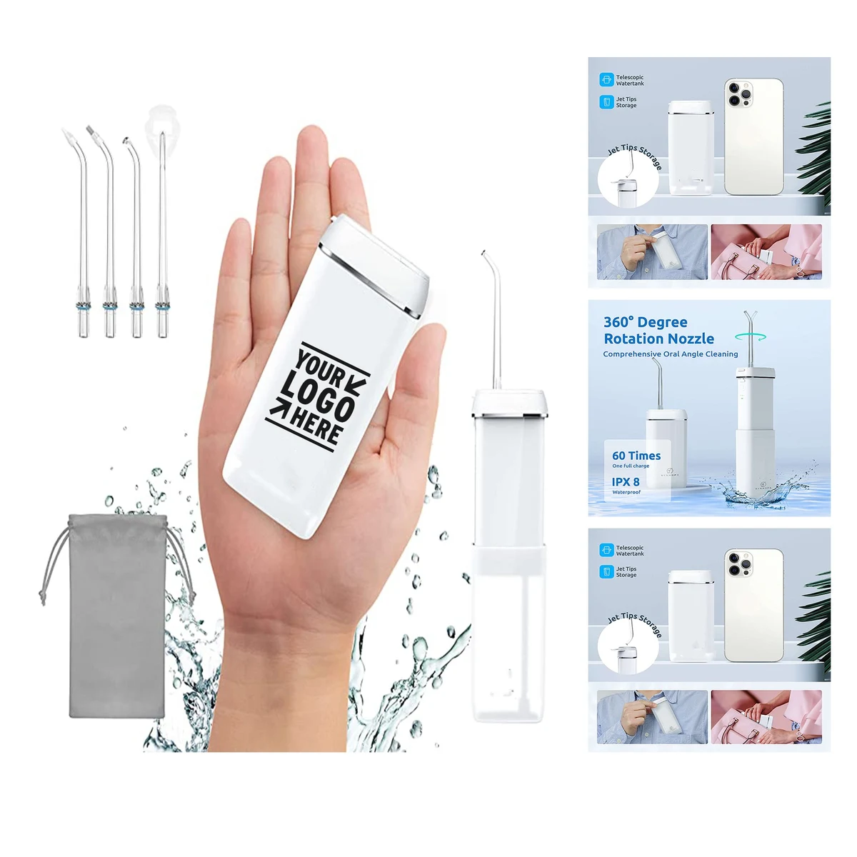Water Flosser Mini Cordless Portable Oral Irrigator Water Teeth Cleaner Pick 1