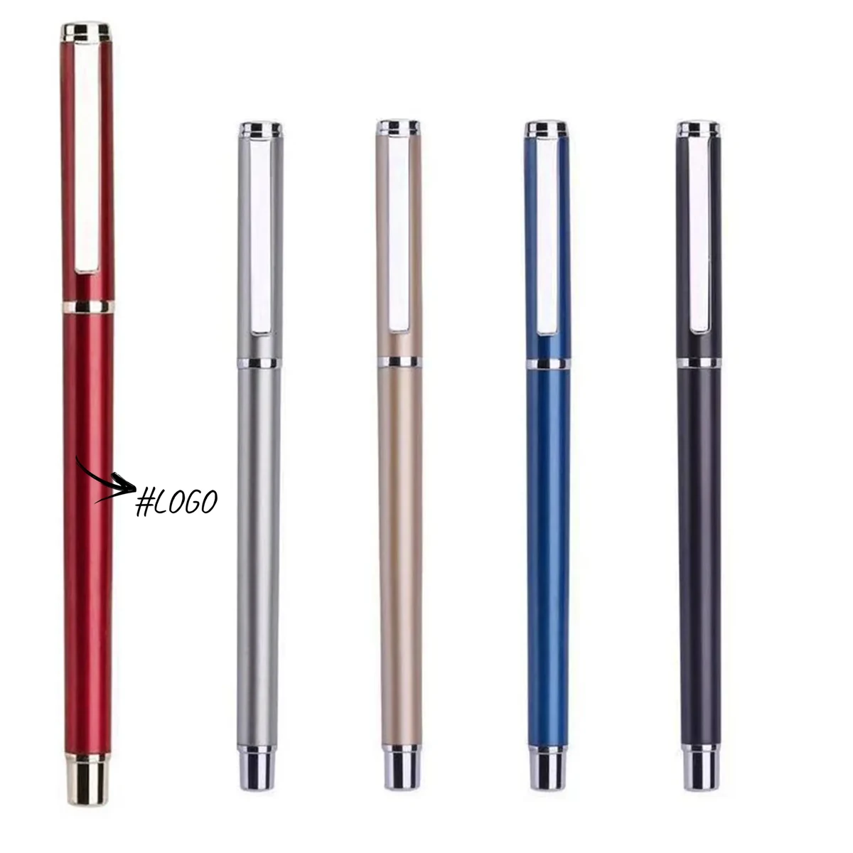 Metallic Black Pen with Logo Printed for Business Office Use 1