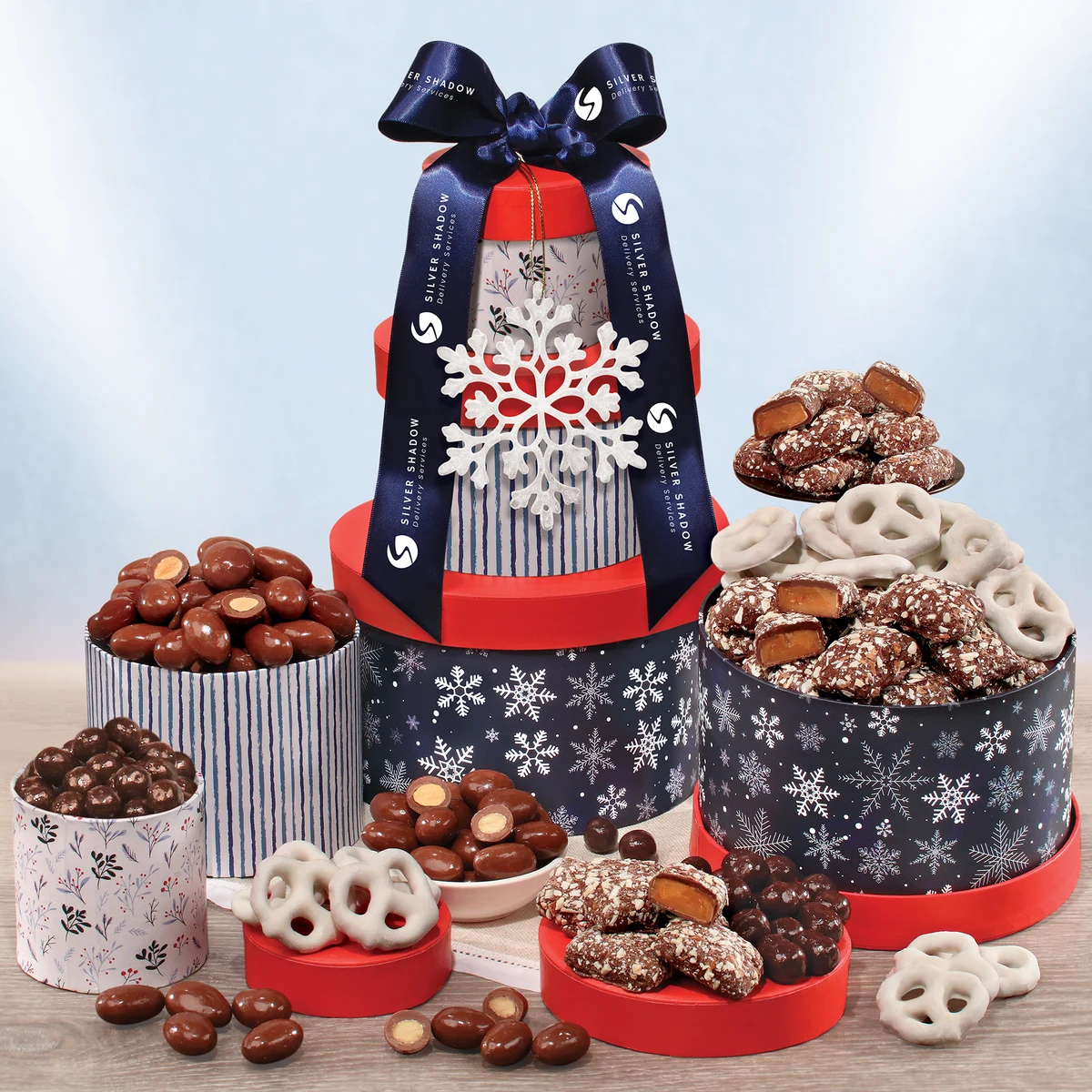 Festive Snowflake Tower 1