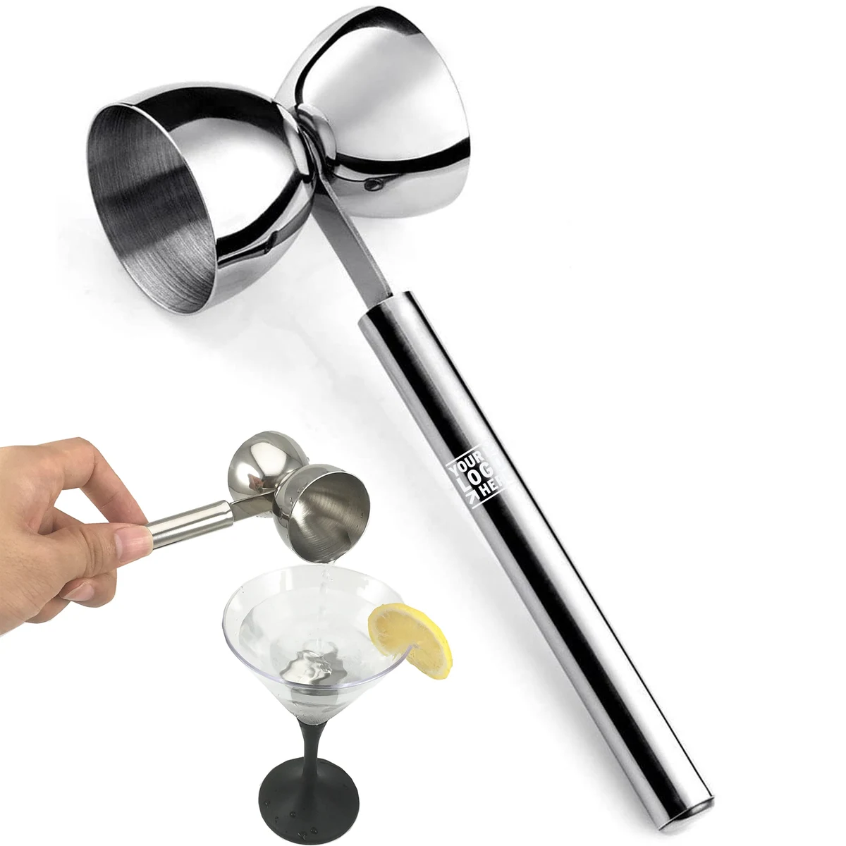 Double Jigger Stainless Steel Cocktail Measuring Cup with Handle 1