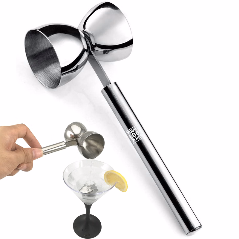 Double Jigger Stainless Steel Cocktail Measuring Cup with Handle