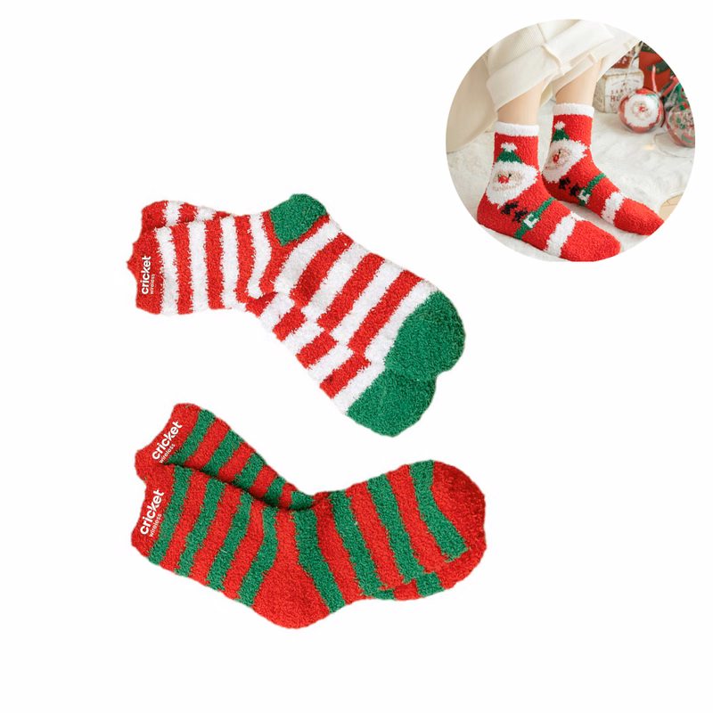 Winter Warm Cartoon SoftFuzzy CozyChristmas Sock