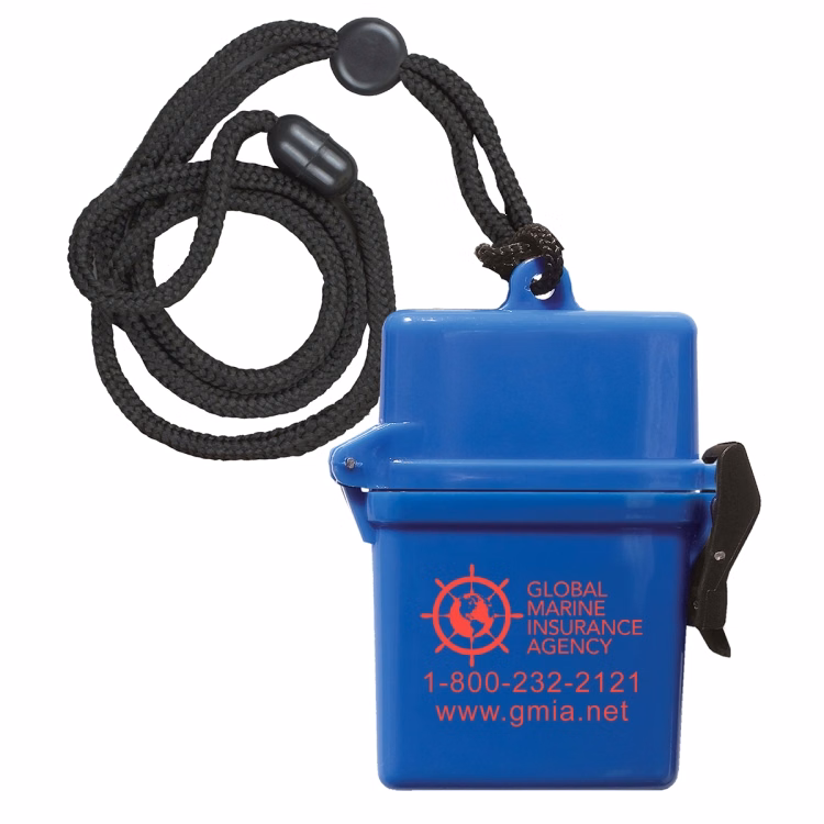 "EZ Carry" Ultra Thin Hard Plastic Hinged Top Waterproof Container with Breakaway and Adjustable Nec