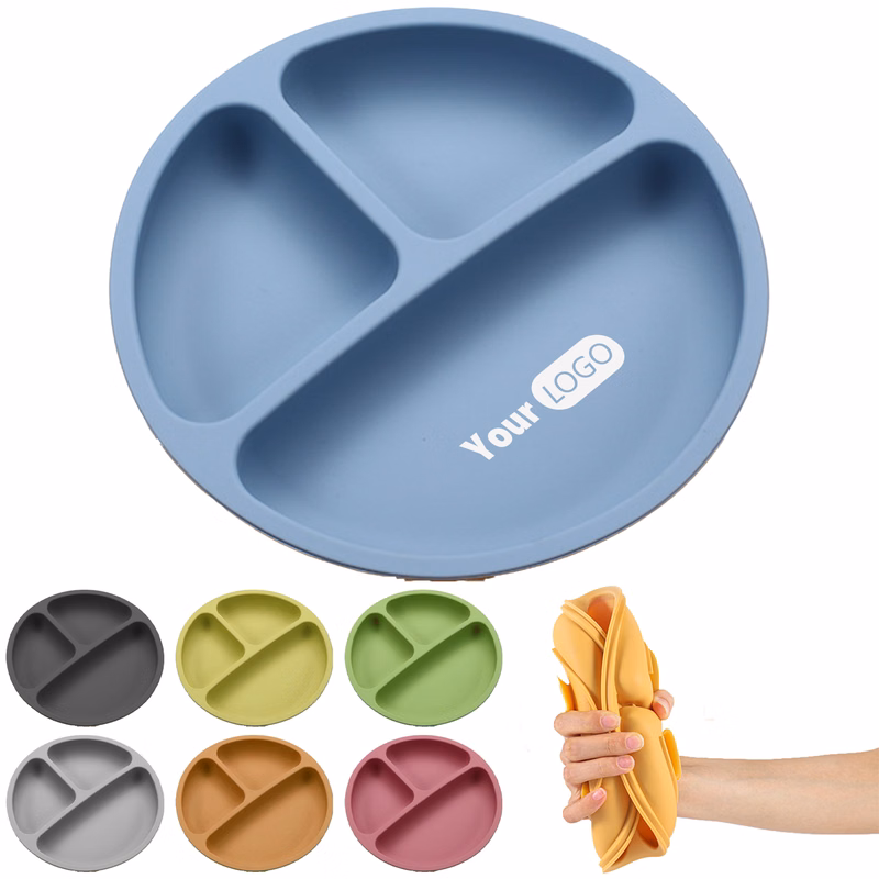 Silicone Children'S Complementary Food Compartment Plate