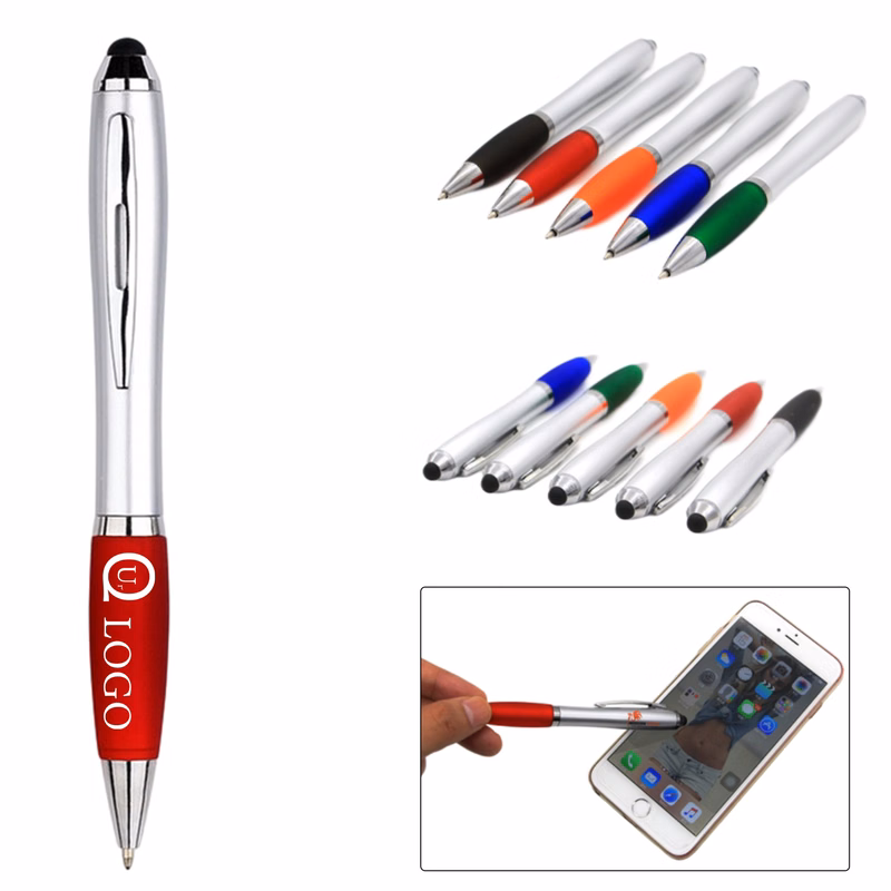 Plastic Ballpoint Pen W/ Stylus