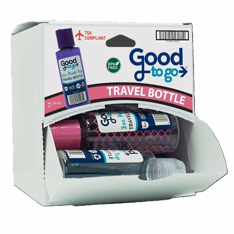 Push Top Bottle Travel Toiletry Bottles - 3 oz