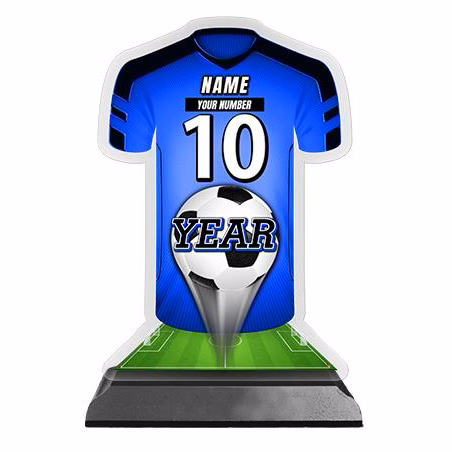 Jersey Acrylic Trophy: 6" Jersey Shape (Soccer), 3