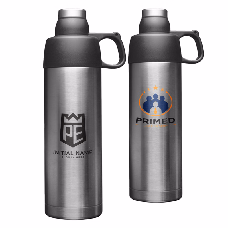 Sports Insulated Bottle Vacuum Steel Flask Silver 18 oz