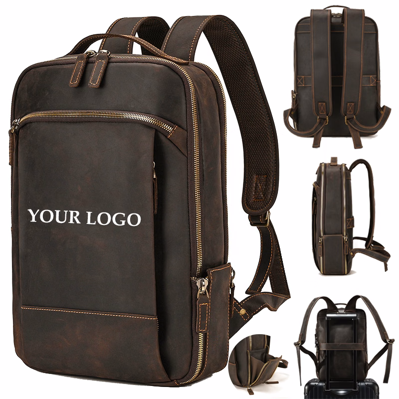 Leather Business Travelling Camping School Backpack