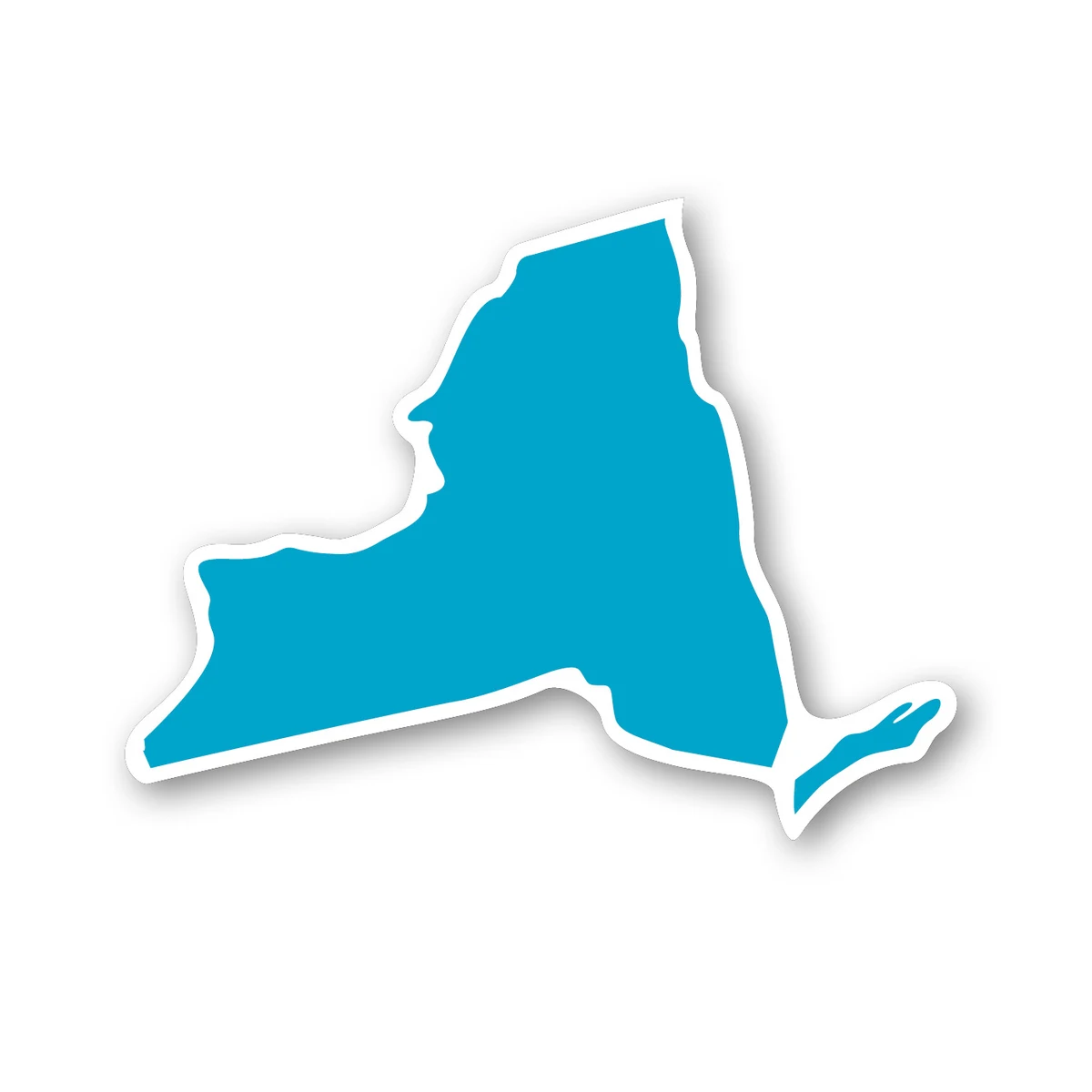 USA Made Premium UV Window Micro-Suction Cling Decal - New York State Shape 1