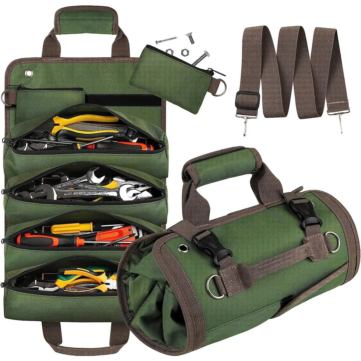 Roll Up Tool Multi-Purpose Canvas Bag Wrench Pouch Organizer 1
