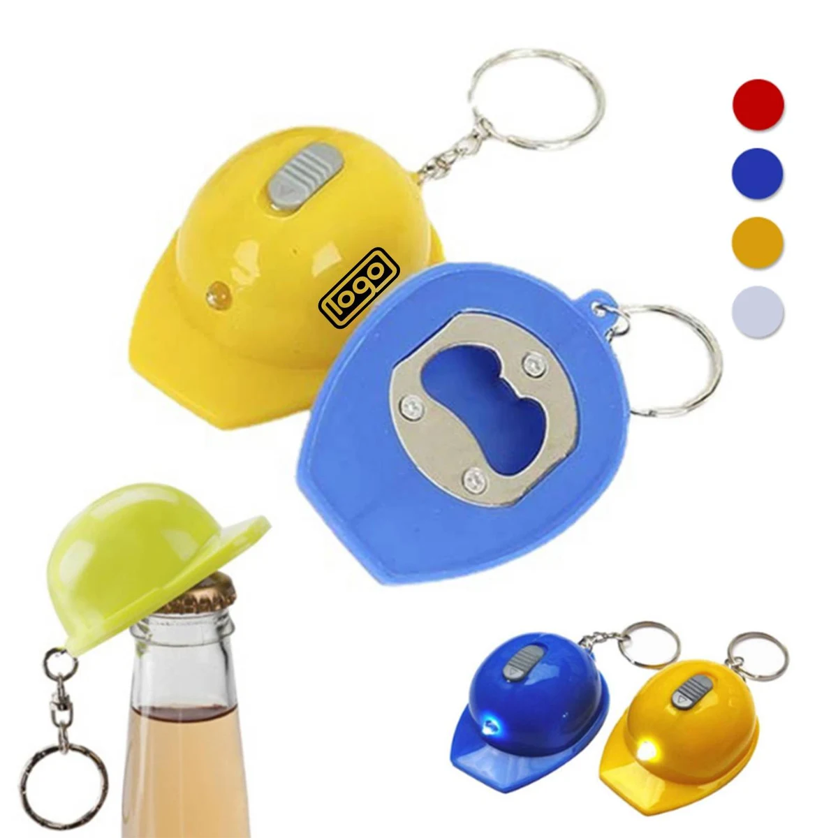 Hard Hat-Shaped Bottle Opener Key Ring 1
