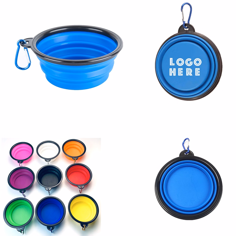 Collapsible Silicone Pet Bowl W/Carabiners