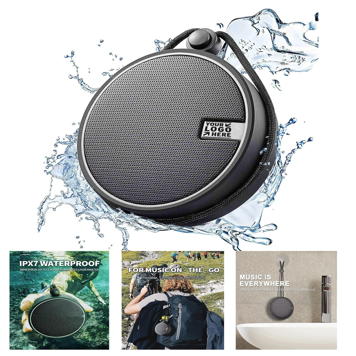 C12 IPX7 Waterproof Shower Wireless Loud Clear Sound Portable Small Bluetooth Speaker 1