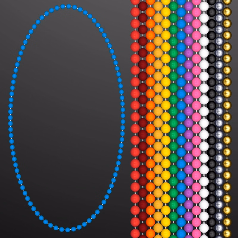 7MM 33" Round Beaded Necklaces