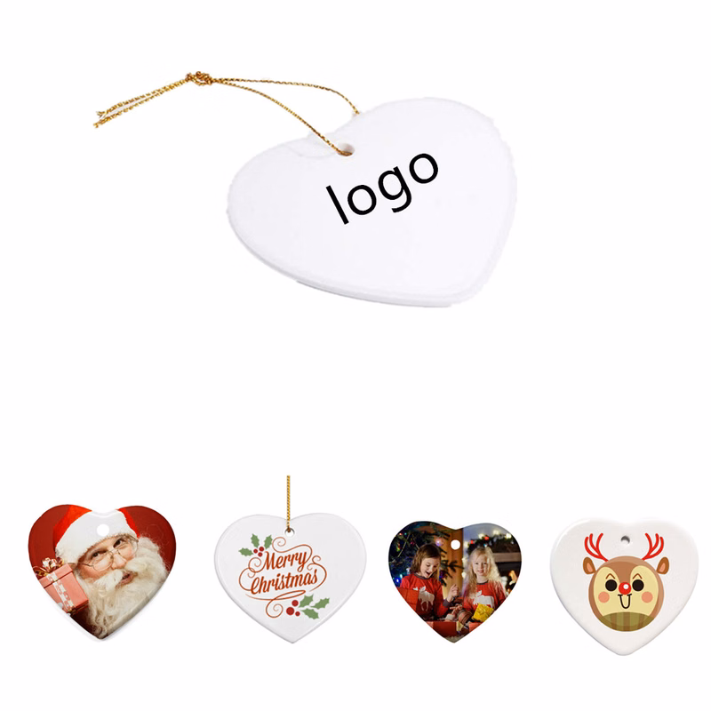 Heart Shape Ceramic Christmas Ornament