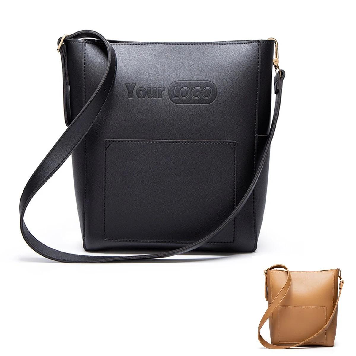 PU Simple vintage bucket tote cross-body bag 1