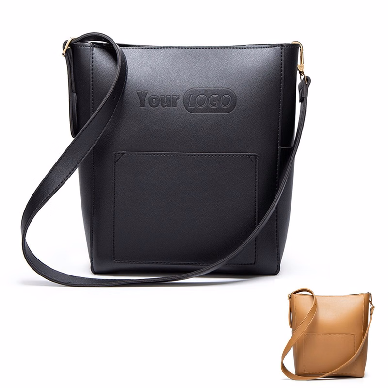 PU Simple vintage bucket tote cross-body bag