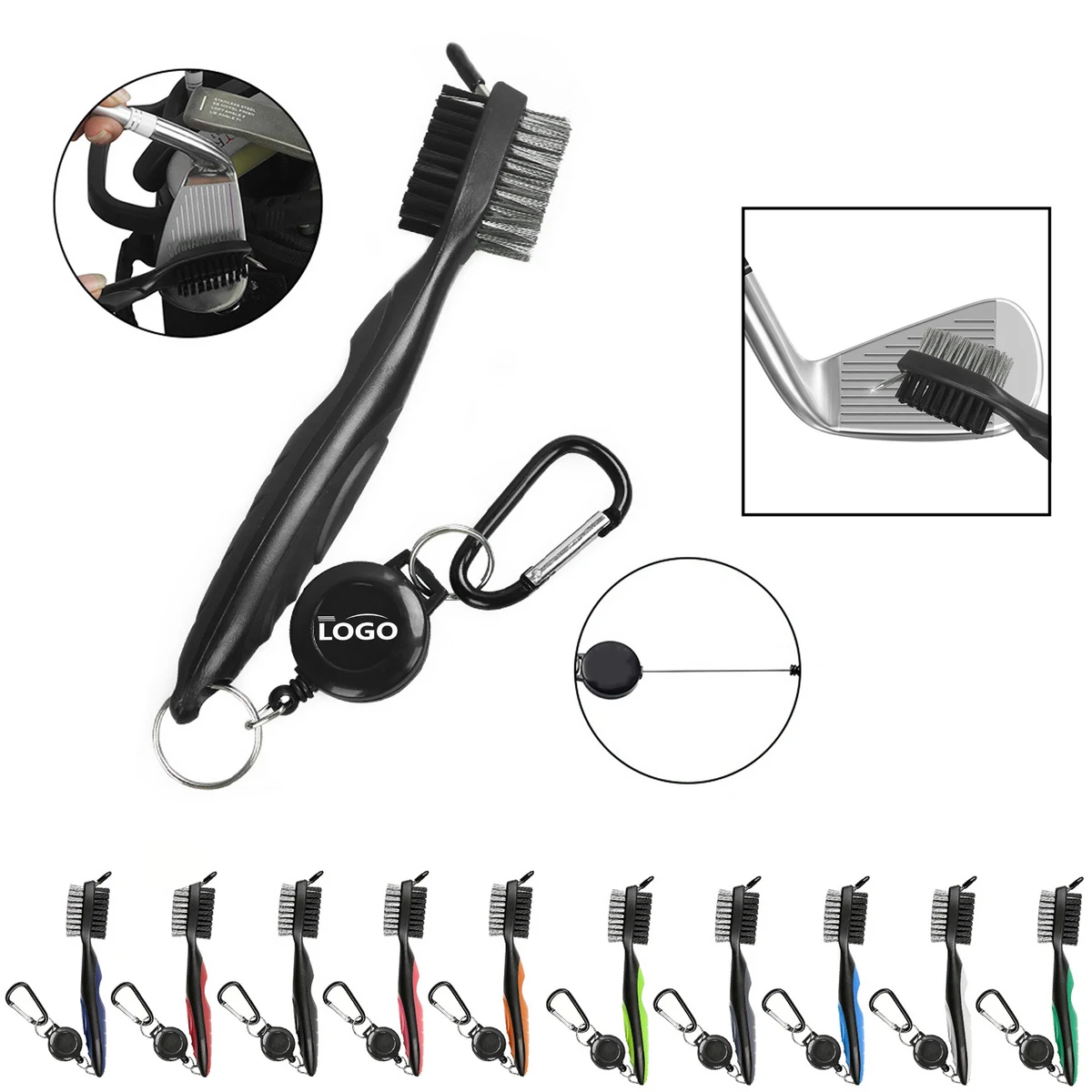 Golf Groove Cleaning Brush With Pull Cord Clip 1