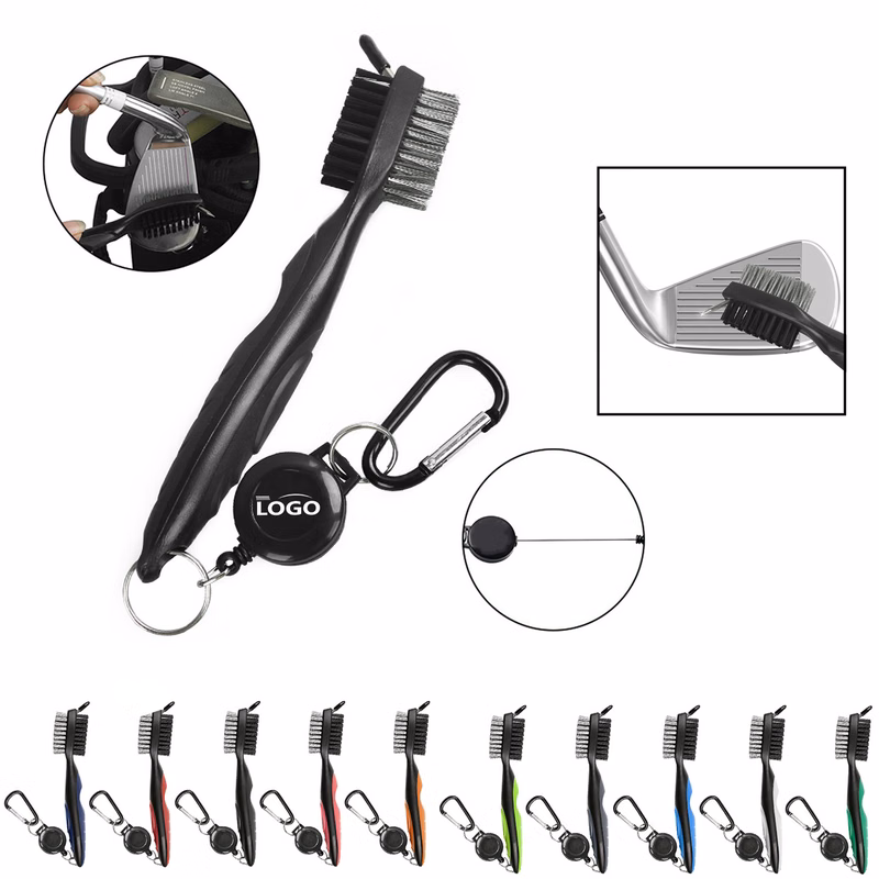 Golf Groove Cleaning Brush With Pull Cord Clip