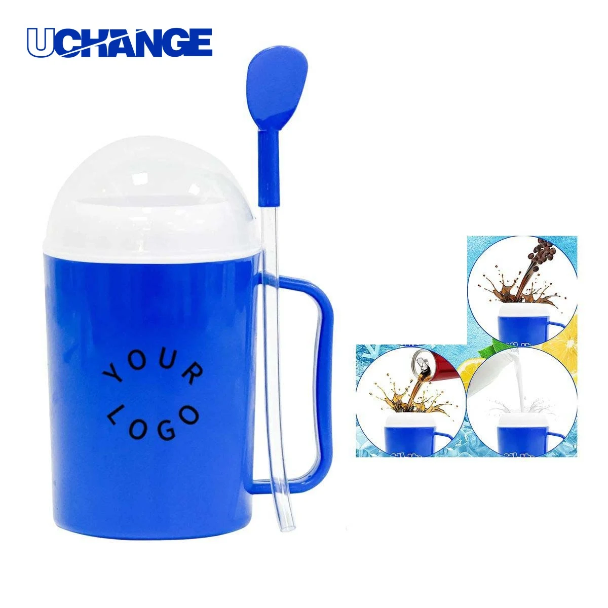 Slushie Maker Cup Drinkware 10oz with Stirring Spoon 1