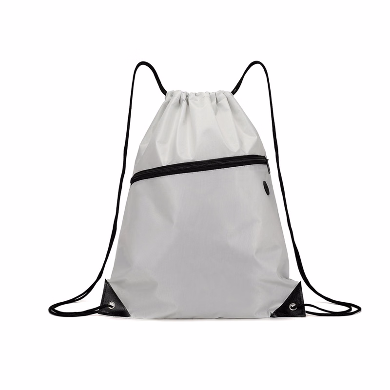 Polyester Drawstring Backpack With Zipper Pocket