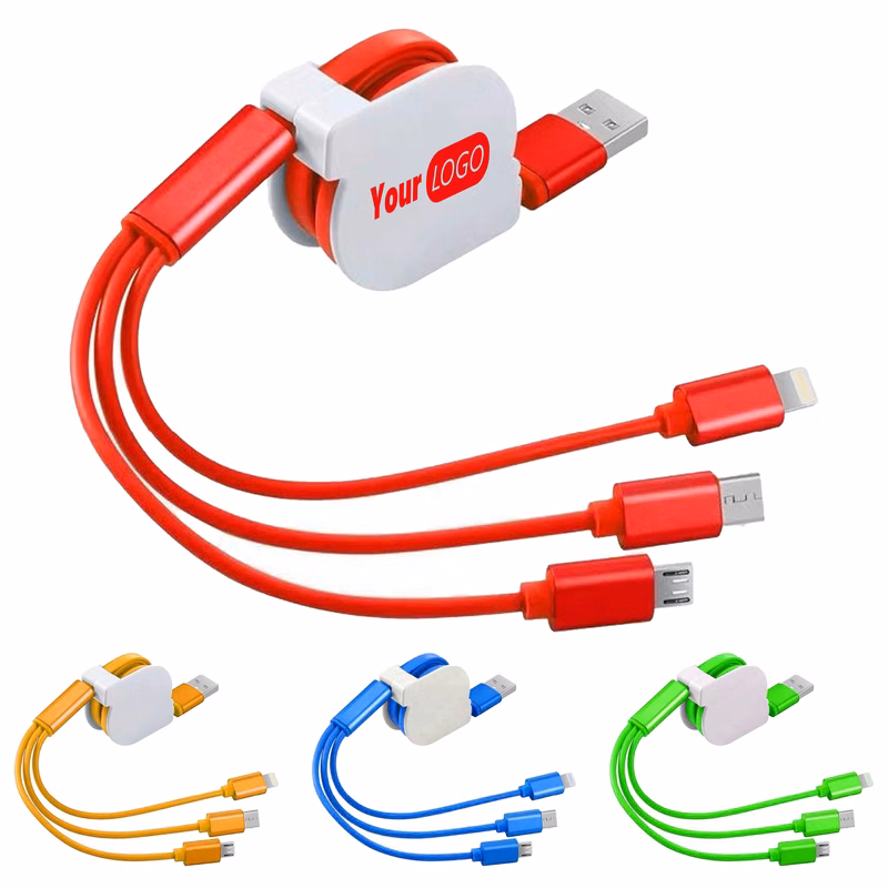 Aluminum Compact 3-In-1 Lanyard Charging Cable For Universal Compatibility