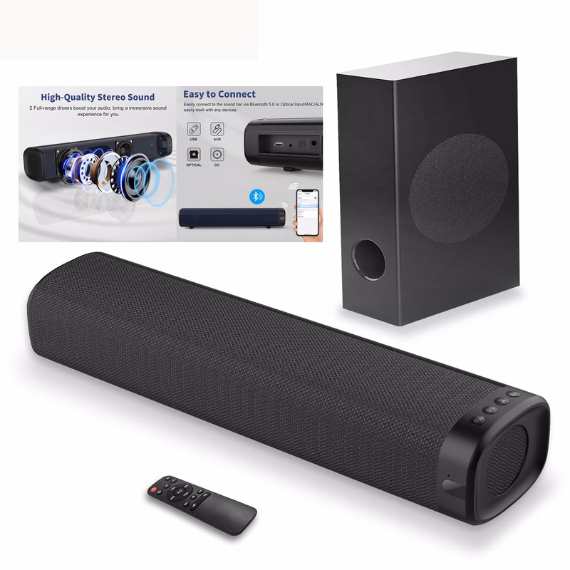 Tiny Soundbars with Wireless Subwoofer