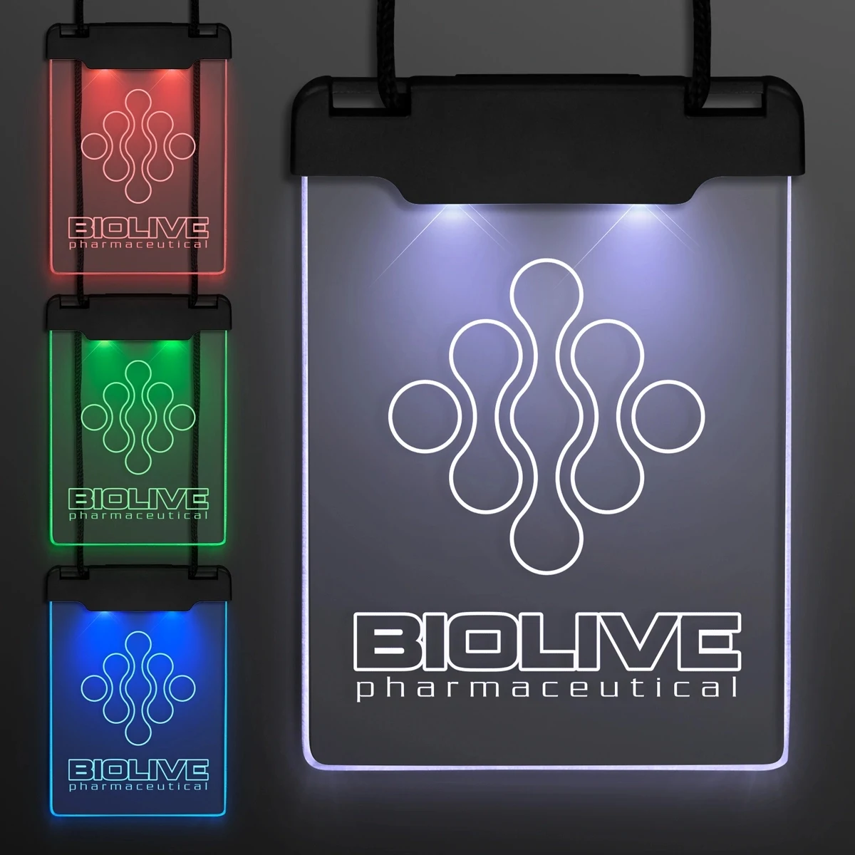 Laser Engraved - Space Glow Light Badge Necklace 1
