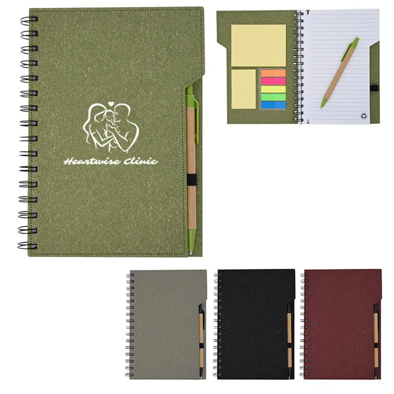 Spiral Notebook with Sticky Flags and Sticky Notes 1