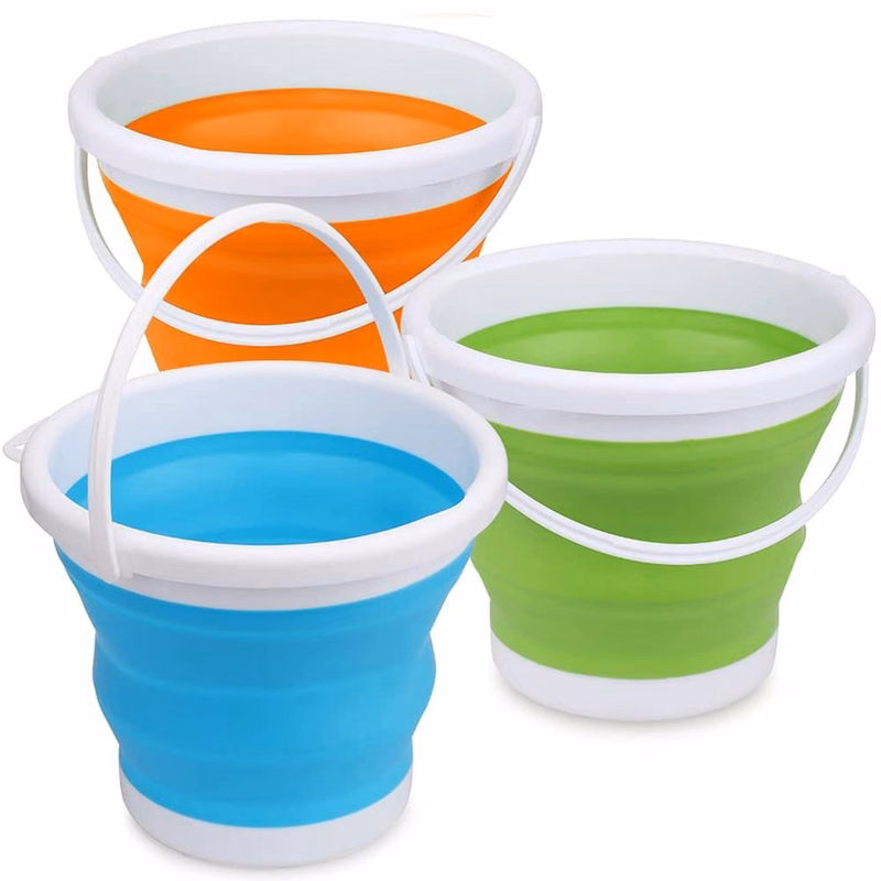 Custom Medium Foldable Portable Travel Silicone Bucket