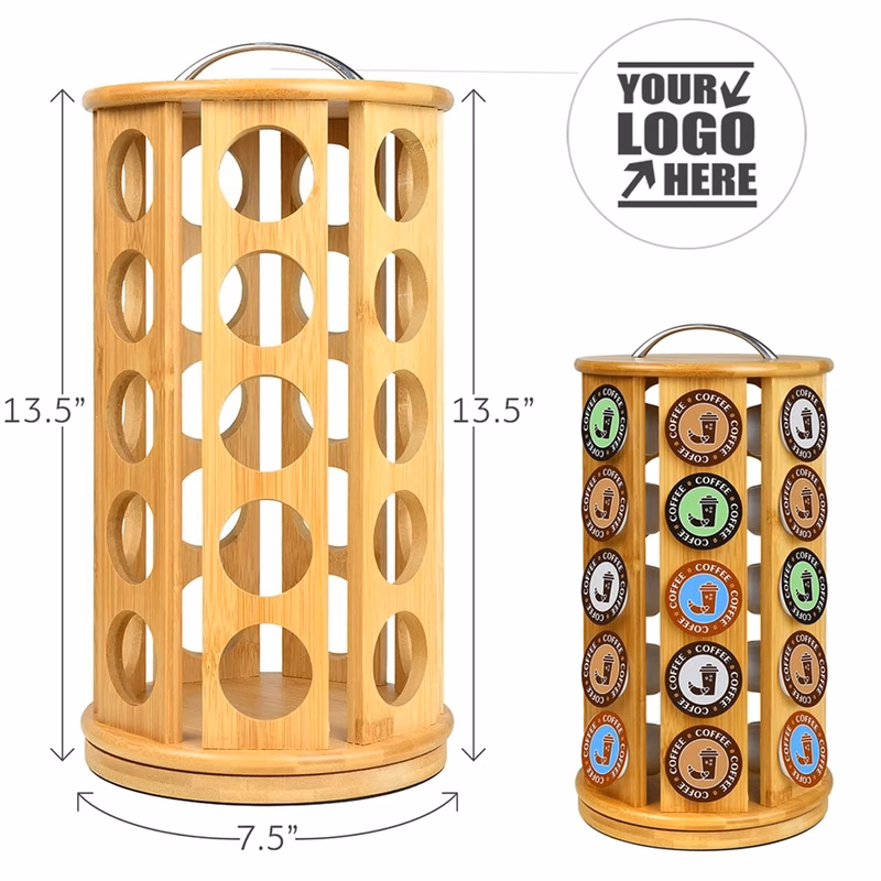 Bamboo Coffee Pod Organizer Compatible With K-Cups