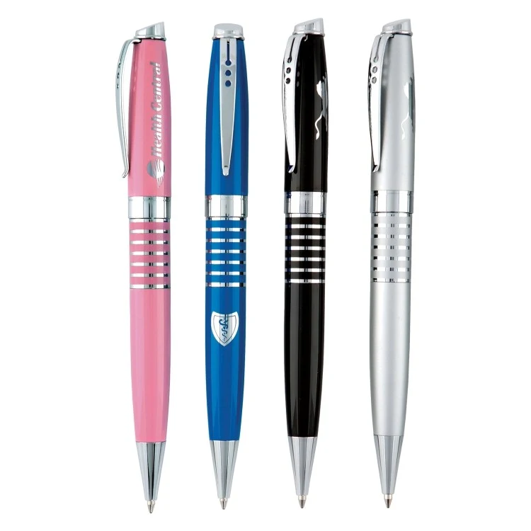 Alumnus Brass Twist Action Ballpoint Pen w/ Center Rings 1