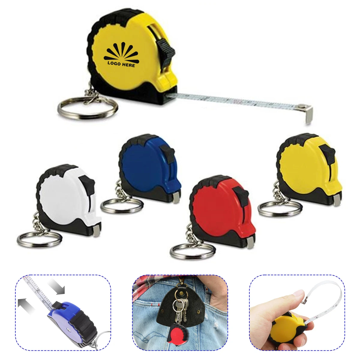 Retractable Keychain Portable Mini Measuring Tape 1