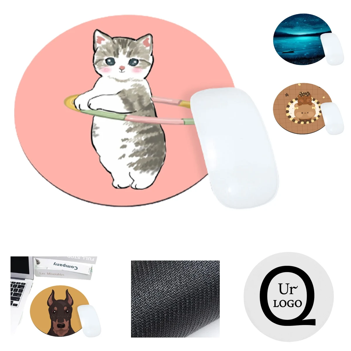 11.81 X 11.81X 0.12 Inch Round Rubber Mouse Pad 1