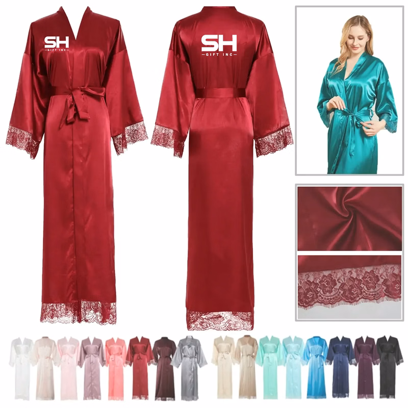 Women's Satin Robe Silk Pajamas Nightwear