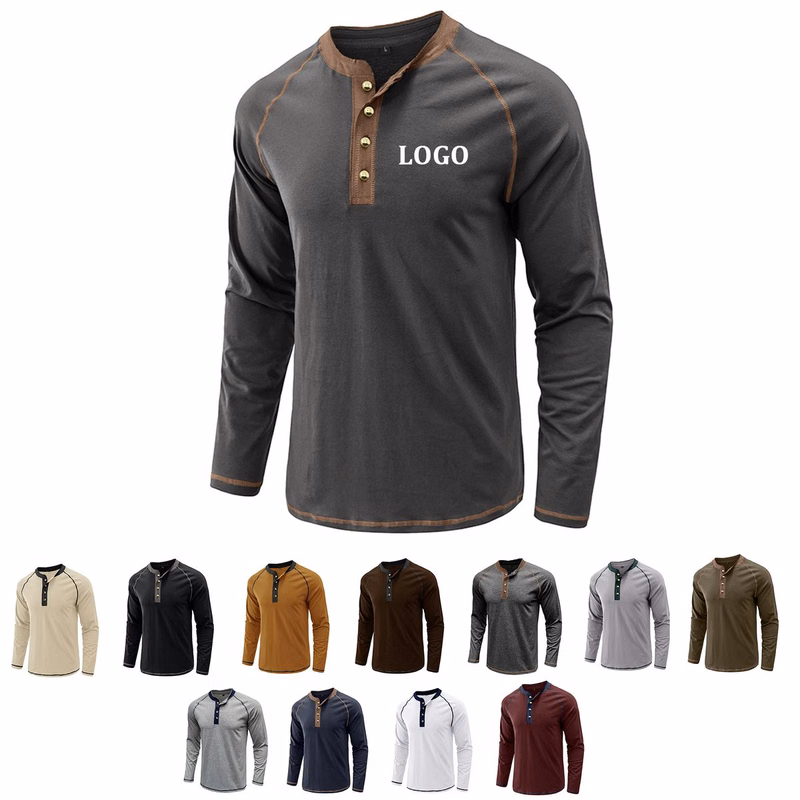 Men's Long Sleeve Henley Shirt