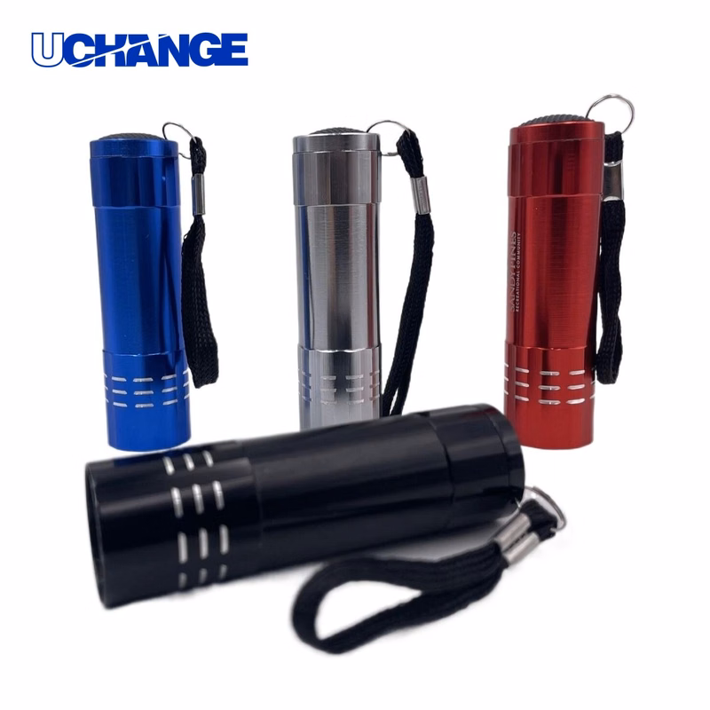 Nine LED Mini Aluminum Flashlight