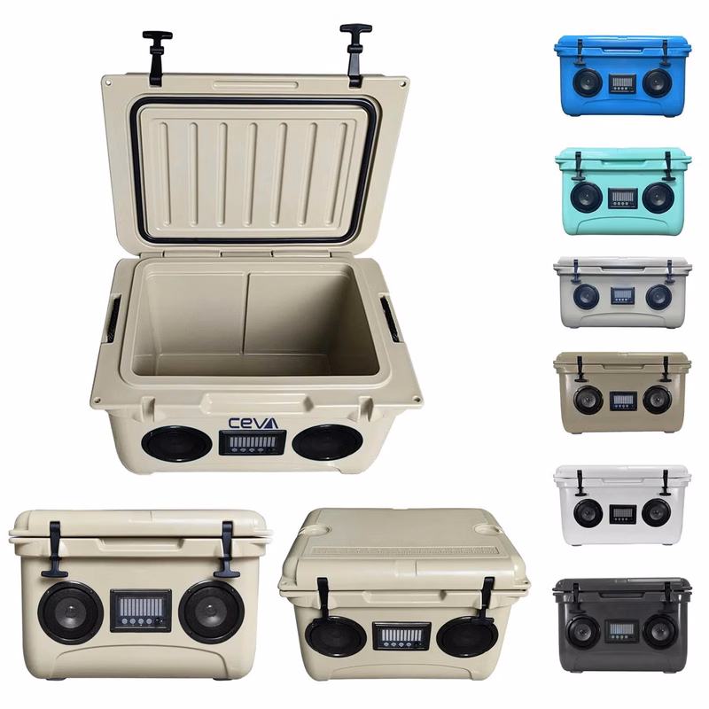 37 Quart Hard Cooler Box with Built-In Bluetooth Speakers