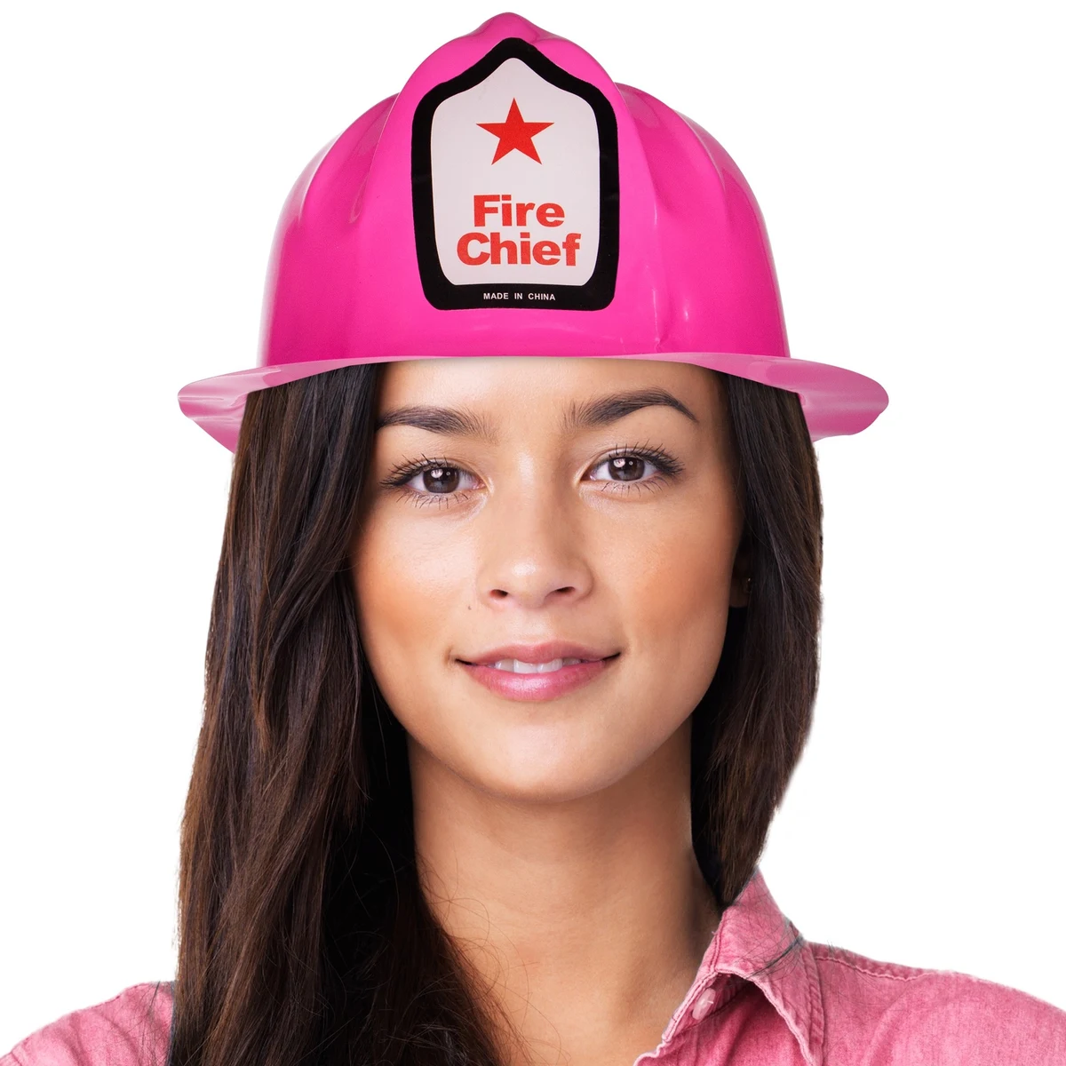 Pink Plastic Novelty Fire-Fighter Hat 1