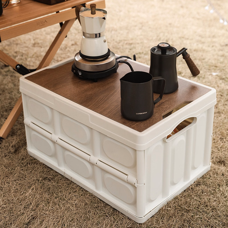 OEM Folding Storage Bins with Wood Lid