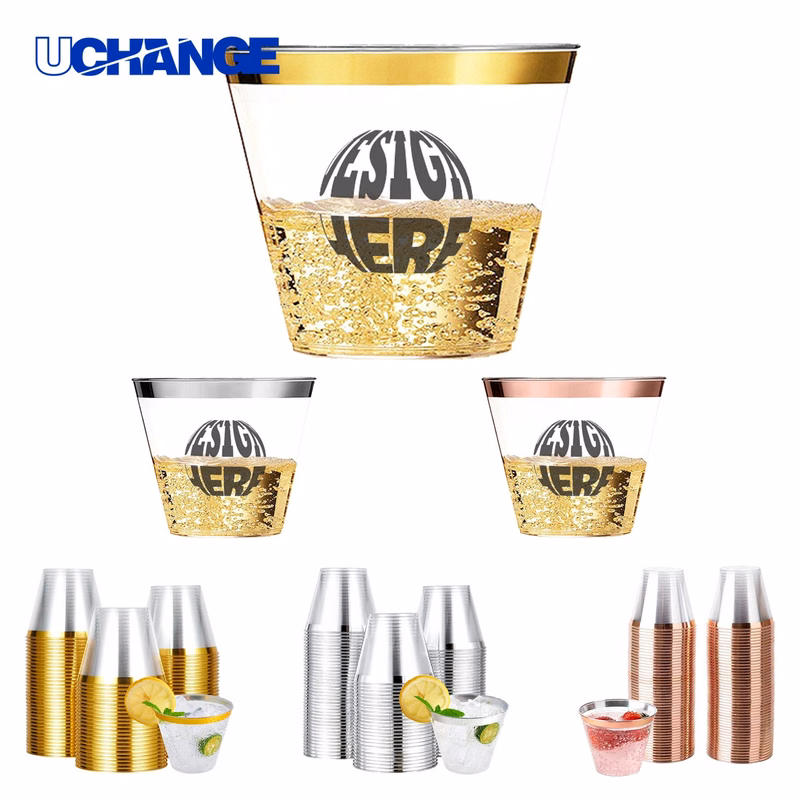 Elegant Rimmed Plastic Cup Container