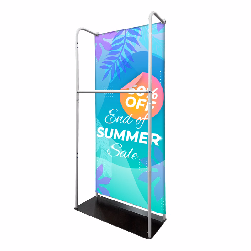 Straight Display w/Hanger Rail- 40"w x 89"h - One Side Imprint