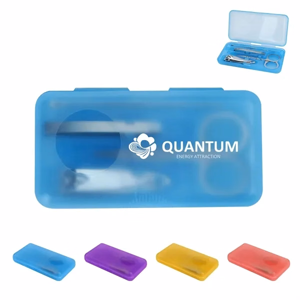 Custom 4 in 1 Stainless Steel Manicure Grooming Kit — Portable Travel Accessory