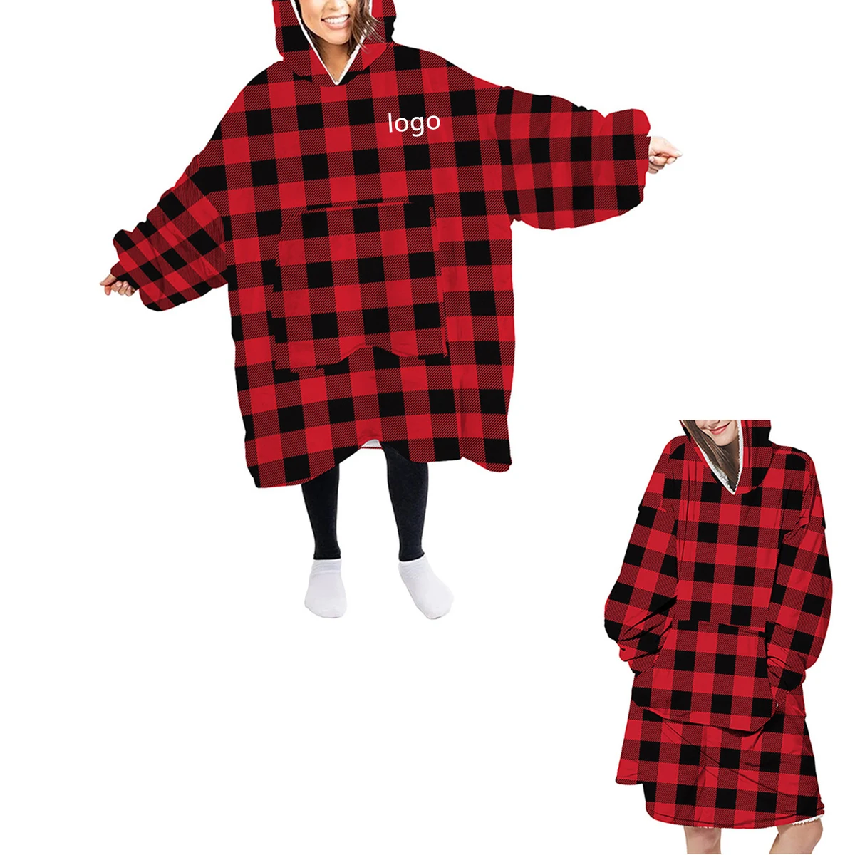 Oversized Blanket Hoodie Sweatshirt, custom hoodie or sweatshirt with logo imprint 1