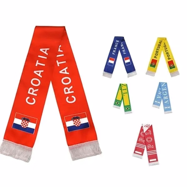 Custom Printed Polyester Soccer Fan Scarf