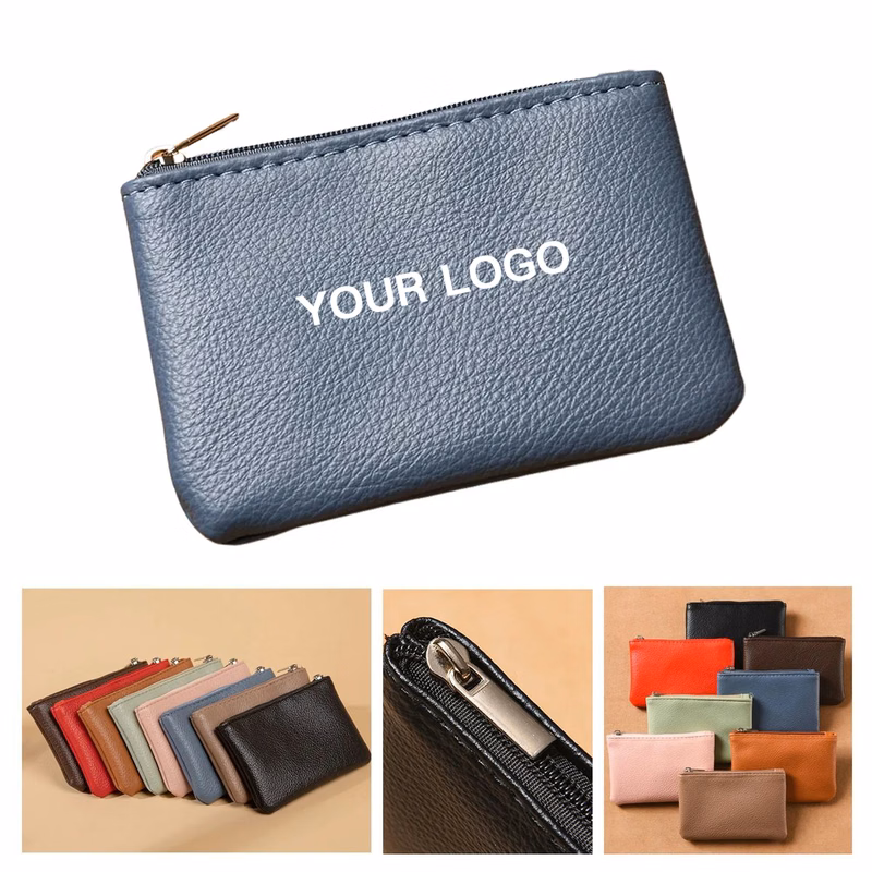 Compact Polyurethane Mini Coin Purse with Zipper