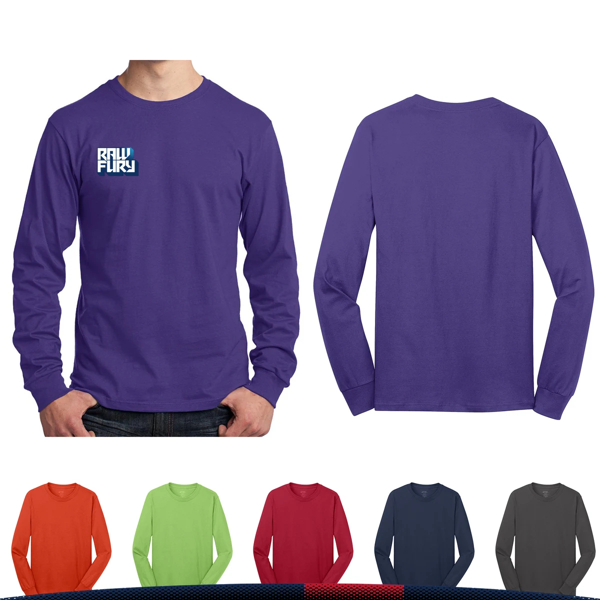 Port & Company® Men's Long Sleeve Cotton T-Shirts 1