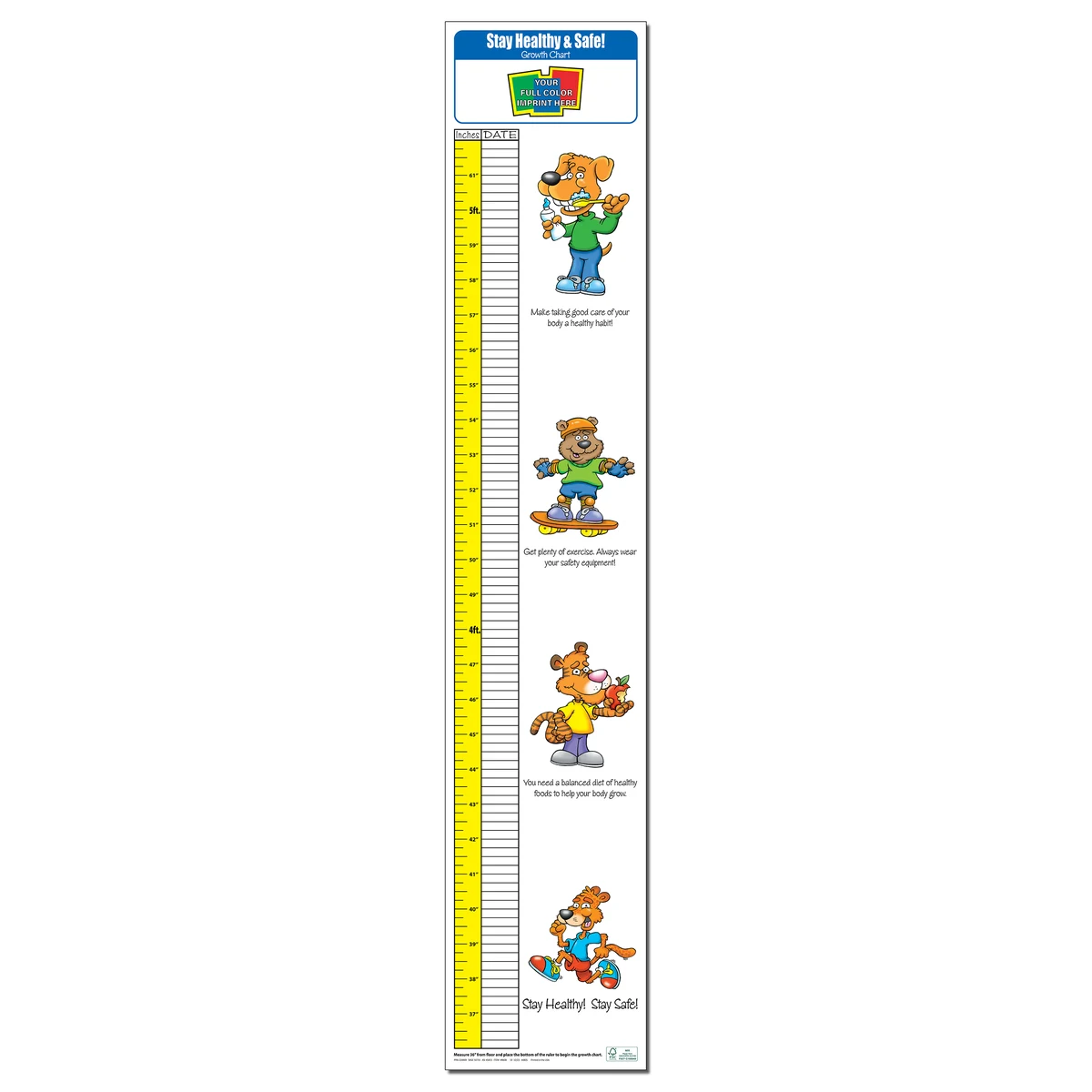 GROWTH CHART - Stay Healthy & Safe Children's Growth Chart 1