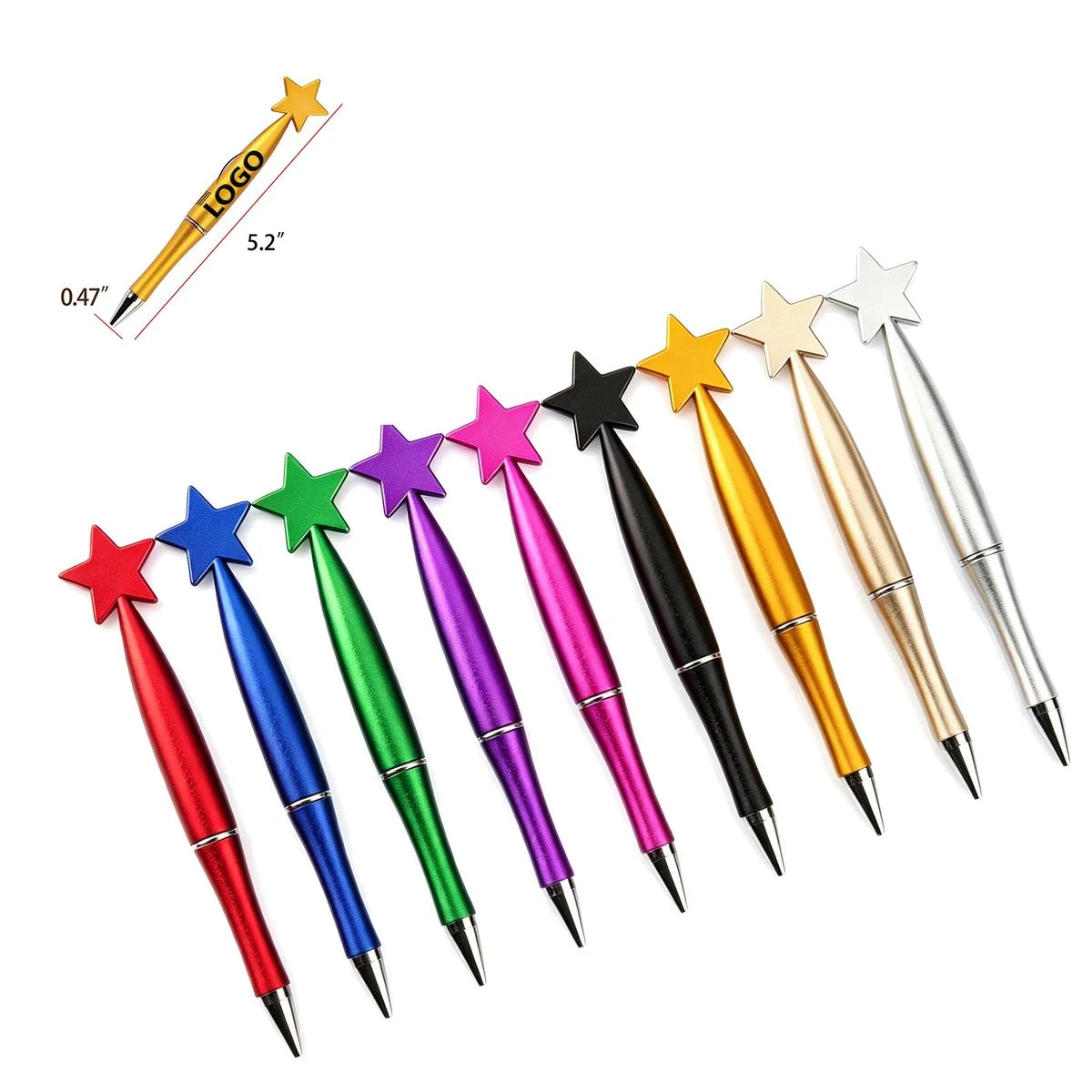 Custom Printed Star Design Pen, custom pen with logo imprint 1